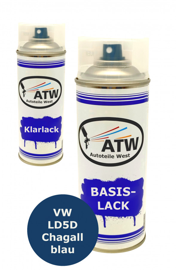 Autolack für VW LD5D Chagallblau+400ml Klarlack Set